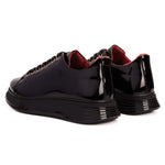 Vinci Leather The Peklin Patent Black Leather Sneaker