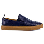 Corrente by Pelle Line Grafton P0002 Ostrich Fashion Loafers Navy