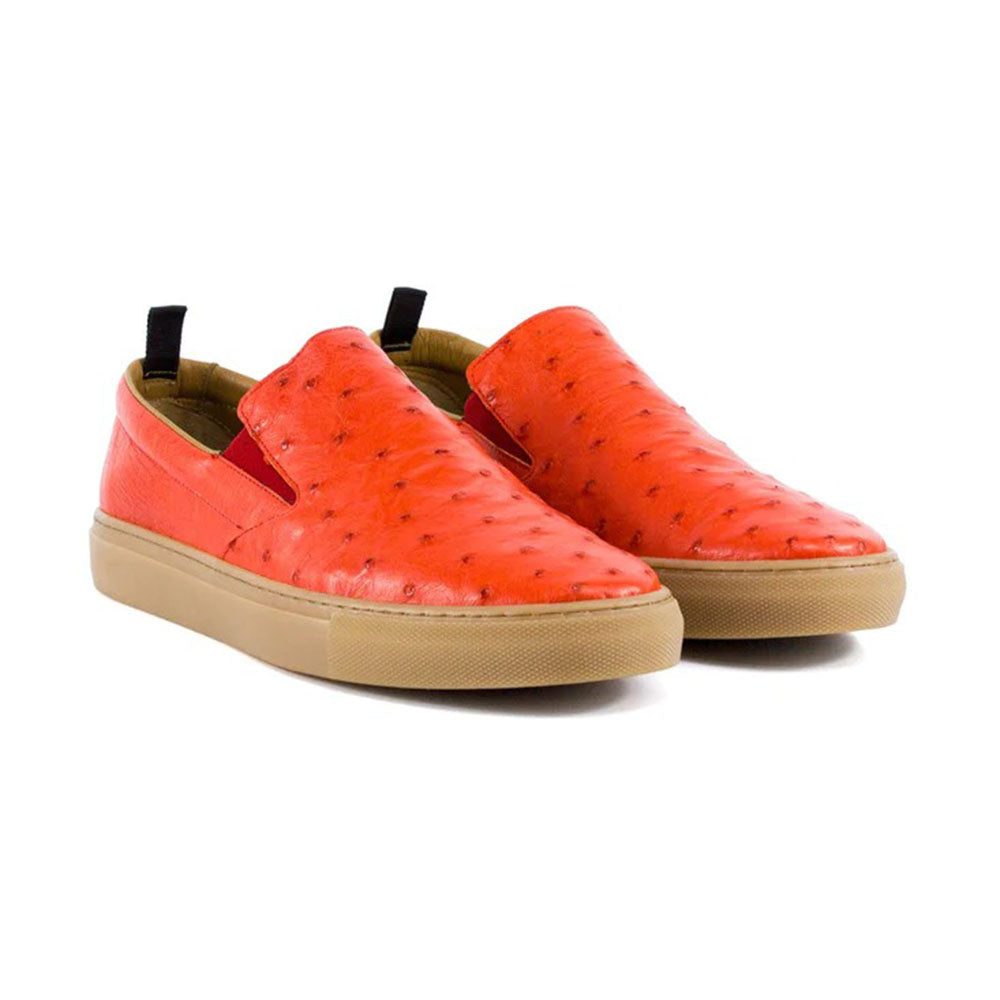 Corrente by Pelle Line Grafton P00021 Ostrich Fashion Loafers Tile