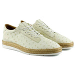 Corrente by Pelle Line Monacro P00010 Ostrich Fashion Sneakers Bone