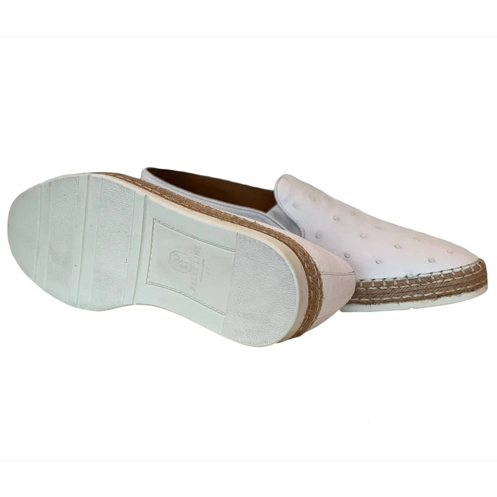 Corrente by Pelle Line San Remo P0003 Ostrich Fashion Loafers White