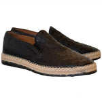 Corrente by Pelle Line San Remo P00031 Ostrich Fashion Loafers Black