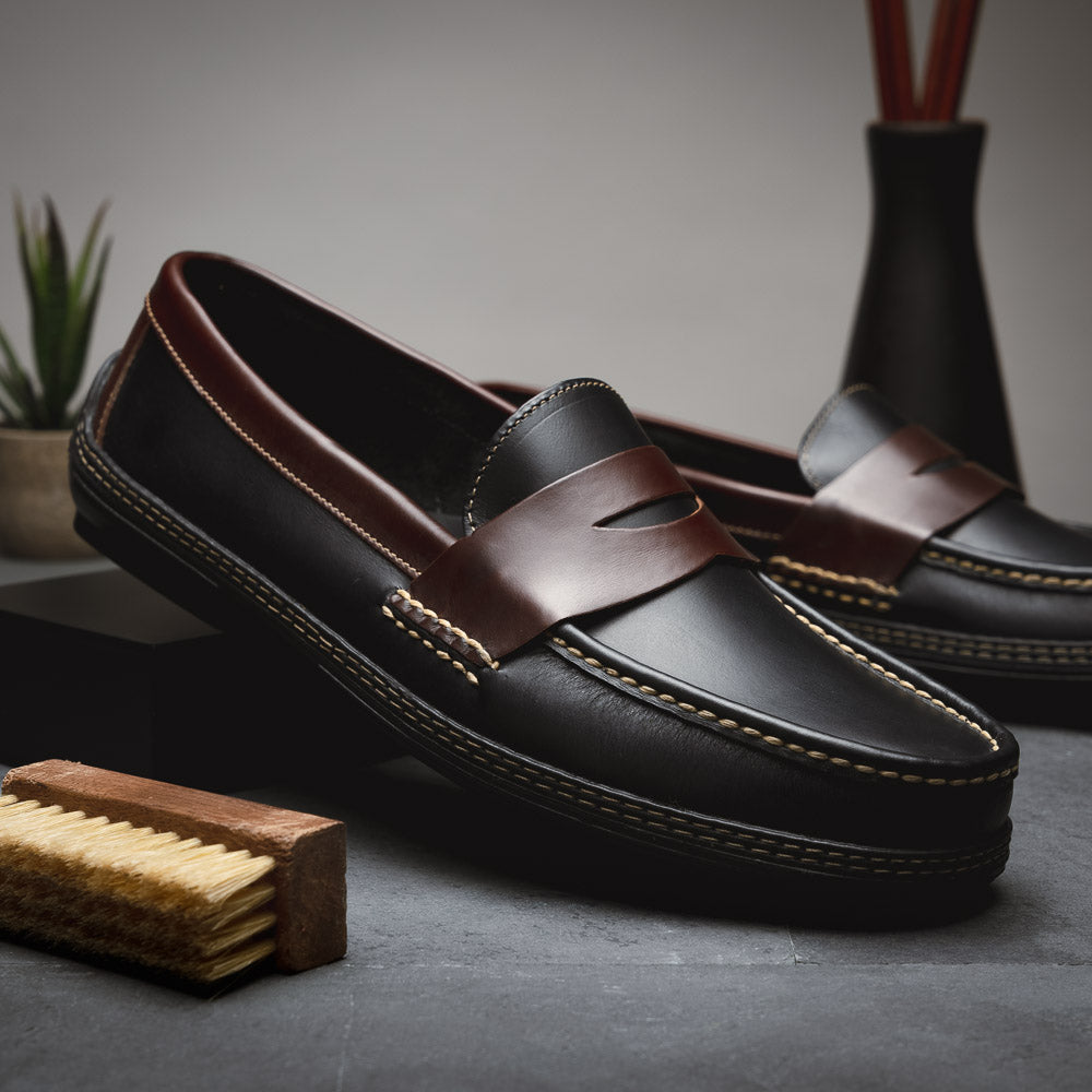 Handsewn Shoe Co. Penny Driver Black / Brown