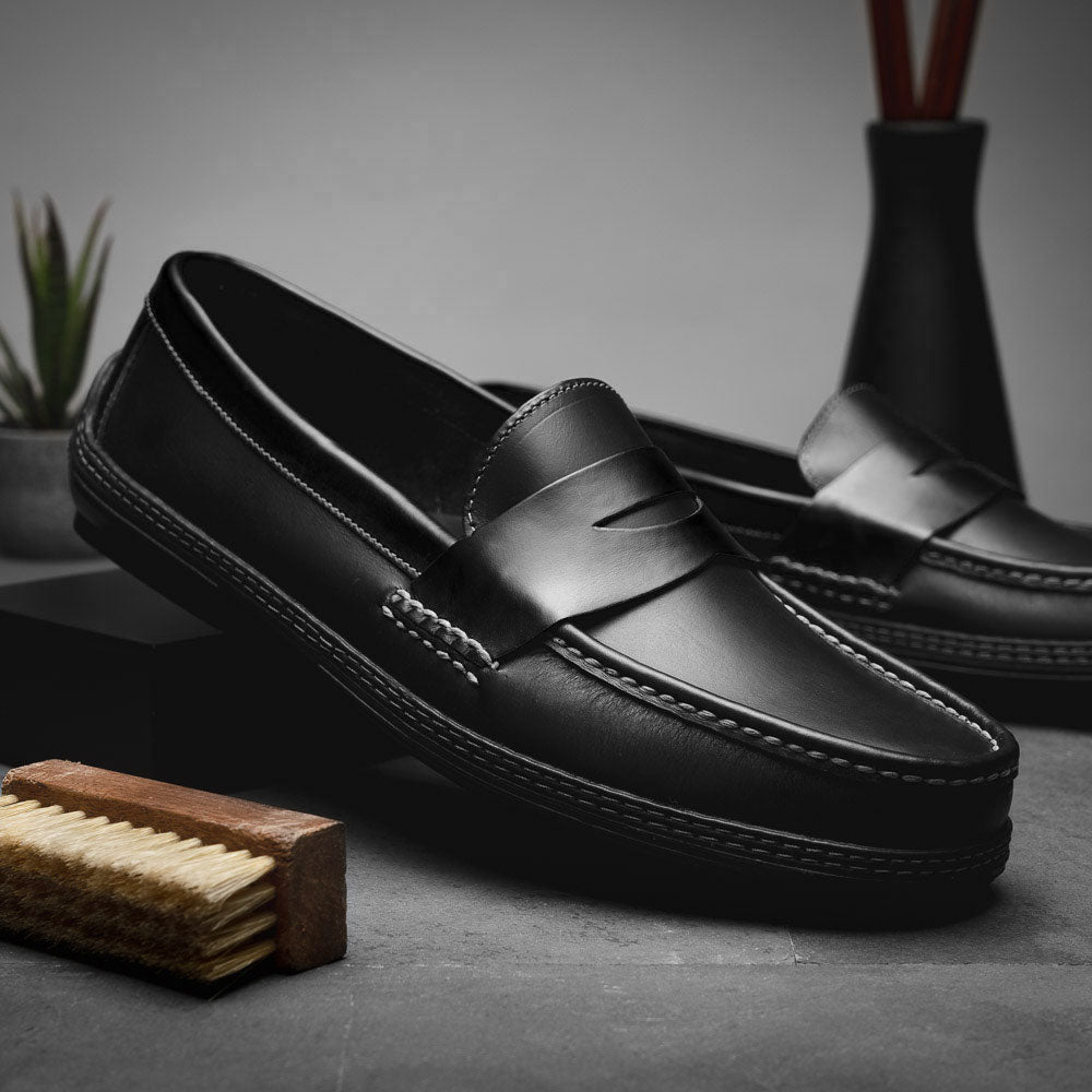 Handsewn Shoe Co. Penny Driver Black