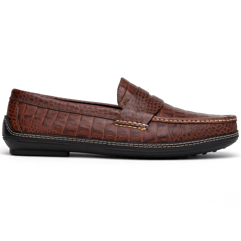 Handsewn Shoe Penny Driver Croco