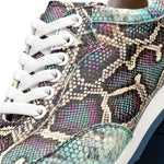 Zelli Peri Python Embossed Calfskin Sneakers Multi Blue (65-215-BLU)