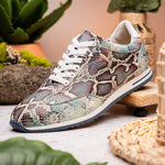 Zelli Peri Python Embossed Calfskin Sneakers Multi Blue (65-215-BLU)