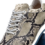 Zelli Peri Python Embossed Italian Calfskin Sneakers Black / White (65-215-WHT)