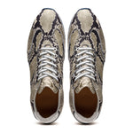 Zelli Peri Python Embossed Italian Calfskin Sneakers Black / White (65-215-WHT)