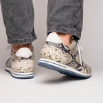 Zelli Peri Python Embossed Italian Calfskin Sneakers Black / White (65-215-WHT)