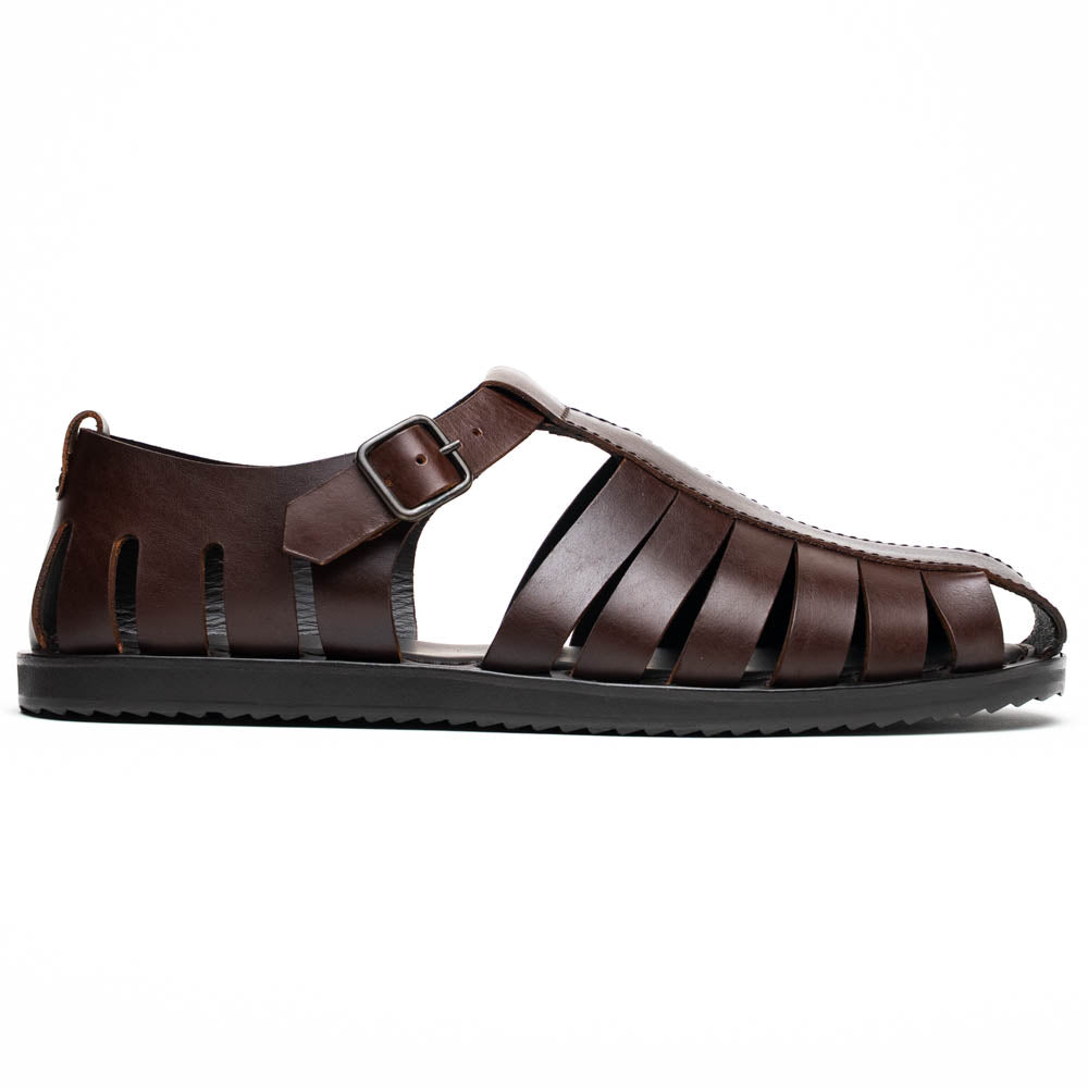 Zelli Pesca Calfskin Fisherman Sandal Brown (05-110-BRN)