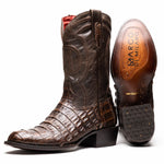 Marco Di Milano Phoenix Caiman Crocodile Round Toe Cowboy Boot Aged Brown