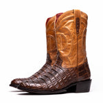 Marco Di Milano Phoenix Caiman Crocodile Round Toe Cowboy Boot Aged Maple