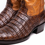 Marco Di Milano Phoenix Caiman Crocodile Round Toe Cowboy Boot Aged Maple