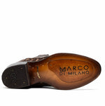 Marco Di Milano Phoenix Caiman Crocodile Round Toe Cowboy Boot Stone Brown