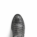Marco Di Milano Phoenix Caiman Crocodile Round Toe Cowboy Boot Stone Gray