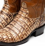 Marco Di Milano Phoenix Caiman Crocodile Round Toe Cowboy Boot Stone Orix