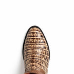 Marco Di Milano Phoenix Caiman Crocodile Round Toe Cowboy Boot Stone Orix
