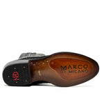 Marco Di Milano Phoenix Caiman Crocodile Round Toe Cowboy Boot Black