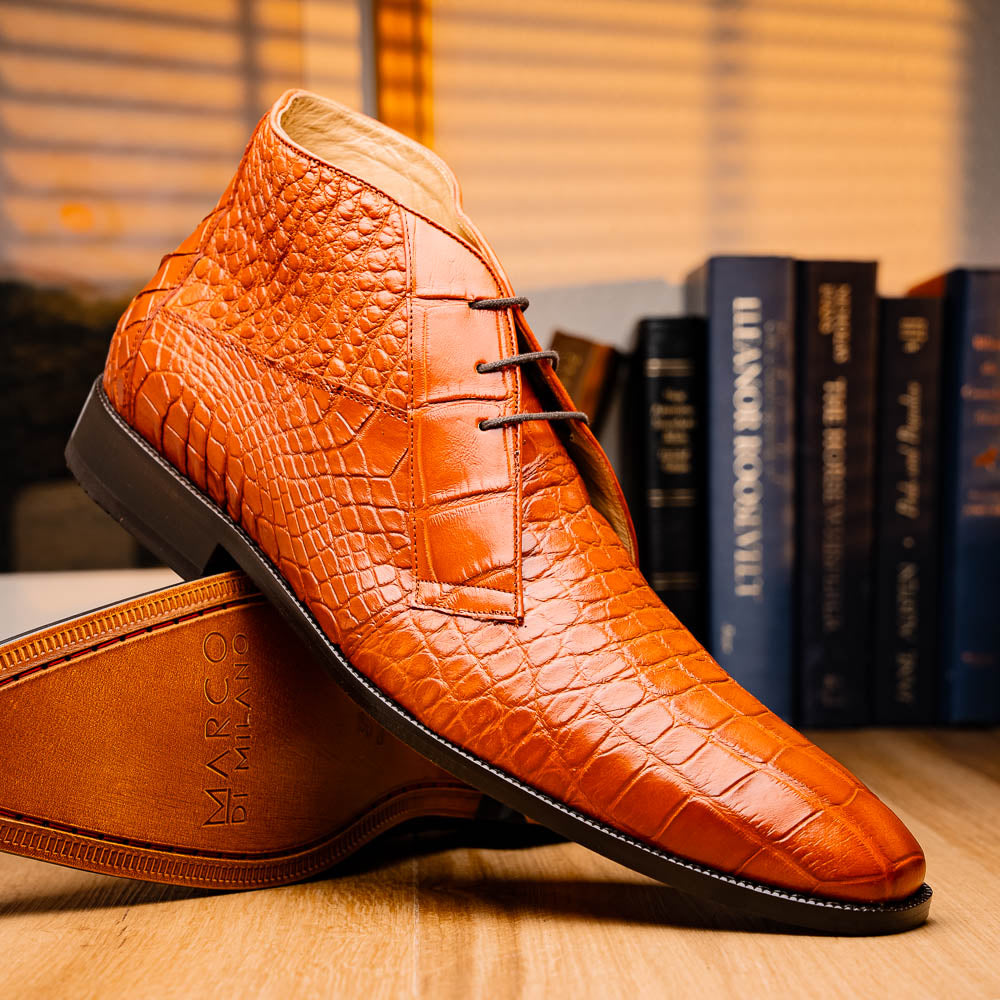 Marco Di Milano Pietro Alligator Chukka Boots Honey