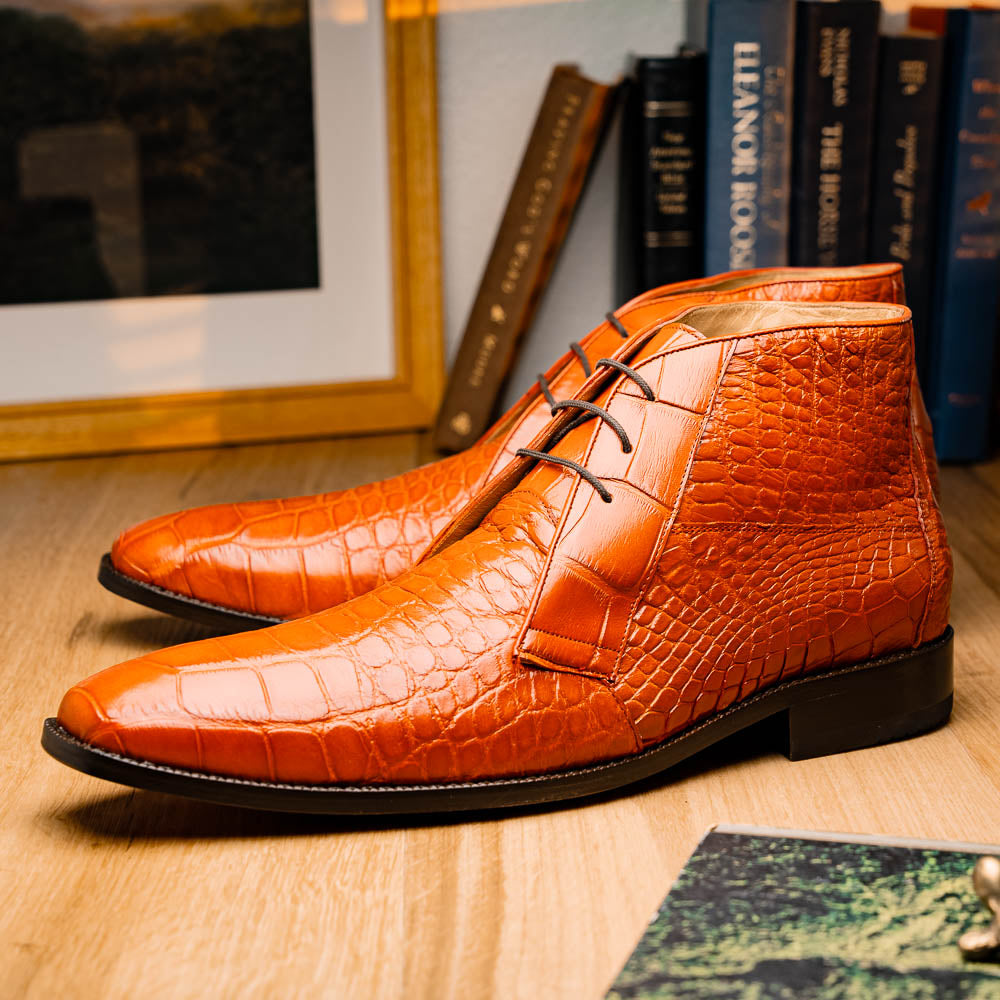 Marco Di Milano Pietro Alligator Chukka Boots Honey