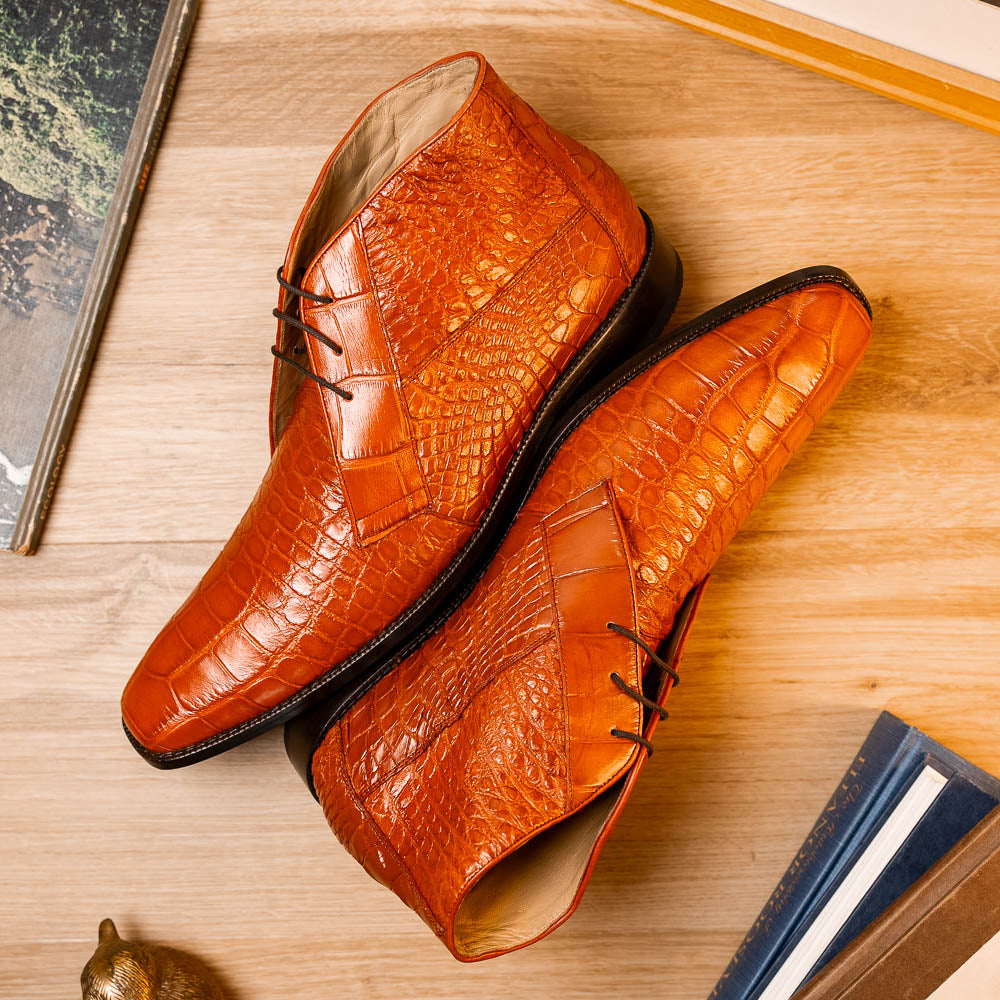 Marco Di Milano Pietro Alligator Chukka Boots Honey