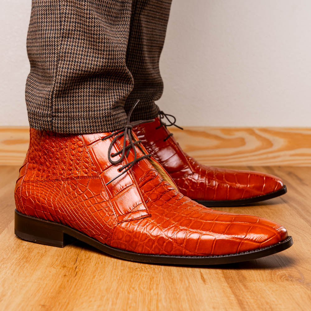 Marco Di Milano Pietro Alligator Chukka Boots Honey