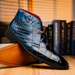 Marco Di Milano Pietro Alligator Chukka Boots Rustic Navy