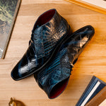 Marco Di Milano Pietro Alligator Chukka Boots Rustic Navy
