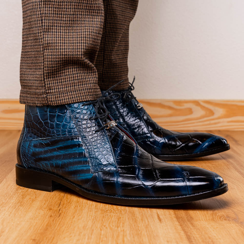 Marco Di Milano Pietro Alligator Chukka Boots Rustic Navy