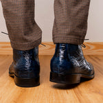 Marco Di Milano Pietro Alligator Chukka Boots Rustic Navy