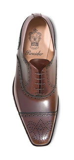 Pineider Semi Brogue Lace Up Oxford Burgundy
