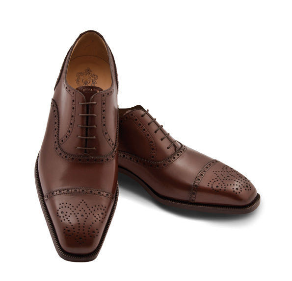 Pineider Semi Brogue Lace Up Oxford Burgundy