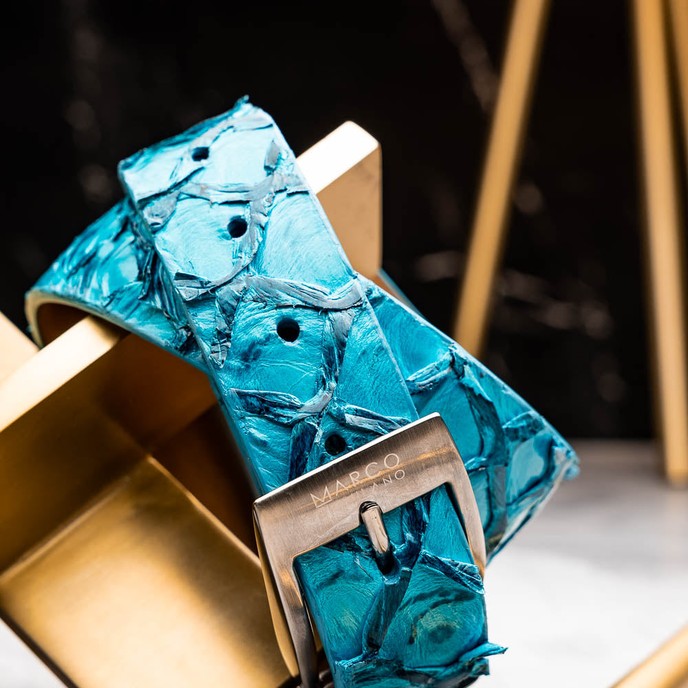 Marco Di Milano Pirarucu Belt Caribbean Blue