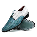 Marco Di Milano Pissa Caiman Crocodile & Lizard Patchwork Derby Aqua / White