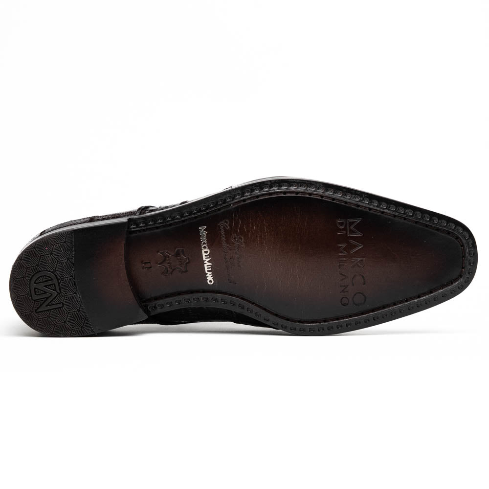 Marco Di Milano Pissa Caiman Crocodile & Lizard Patchwork Derby Brown