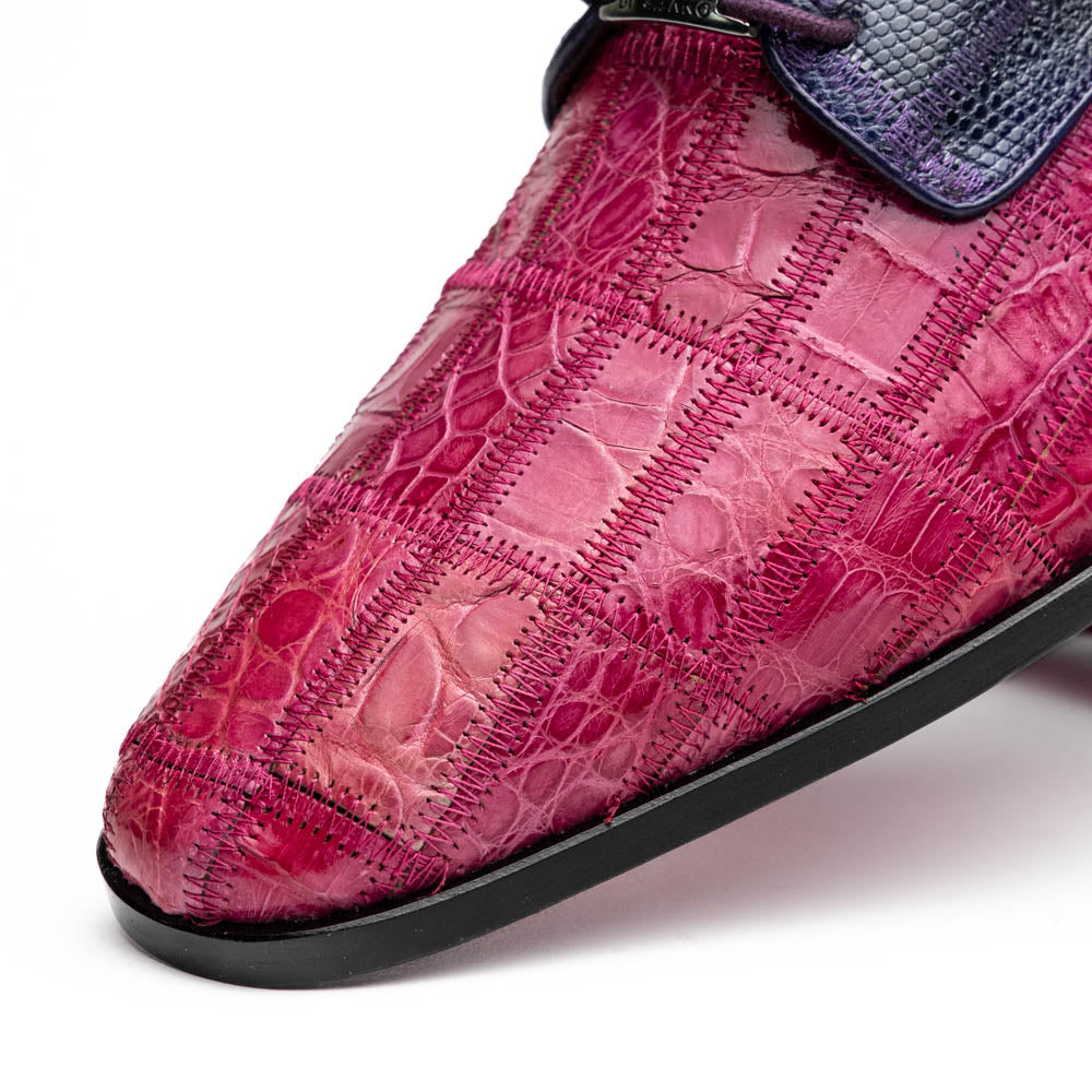 Marco Di Milano Pissa Caiman Crocodile & Lizard Patchwork Derby Pink / Purple