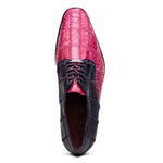 Marco Di Milano Pissa Caiman Crocodile & Lizard Patchwork Derby Pink / Purple