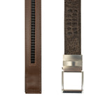 TB Phelps Player One-Size Micro Adjustable Hornback Croco Belt Briar