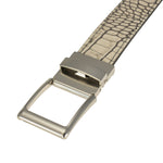 TB Phelps Player One-Size Micro Adjustable Hornback Croco Belt White