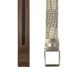 TB Phelps Player One-Size Micro Adjustable Hornback Croco Belt White