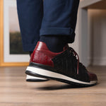 Marco Di Milano Portici Caiman & Lizard Sneakers Wine/Black Combo