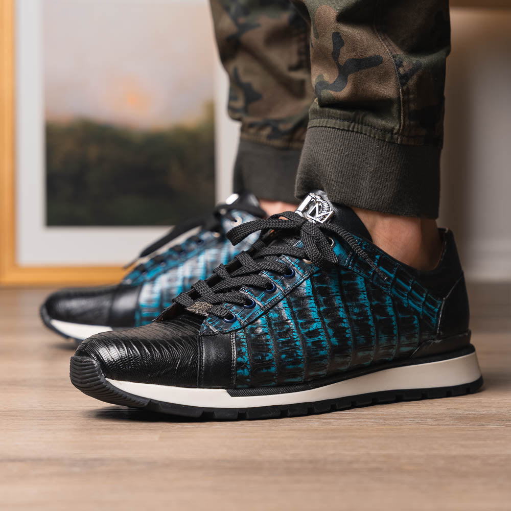 Marco Di Milano Portici Caiman & Lizard Sneakers Blue Combo