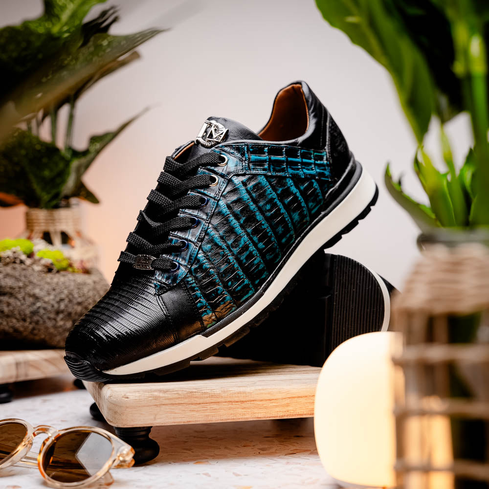 Marco Di Milano Portici Caiman & Lizard Sneakers Blue Combo