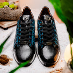 Marco Di Milano Portici Caiman & Lizard Sneakers Blue Combo
