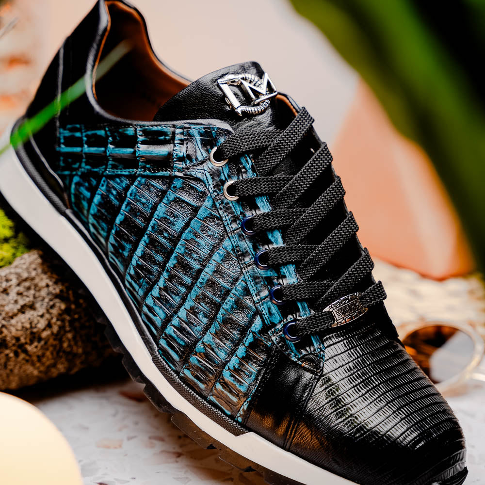 Marco Di Milano Portici Caiman & Lizard Sneakers Blue Combo