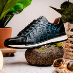 Marco Di Milano Portici Caiman & Lizard Sneakers Blue Combo