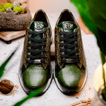Marco Di Milano Portici Caiman & Lizard Sneakers Green Combo