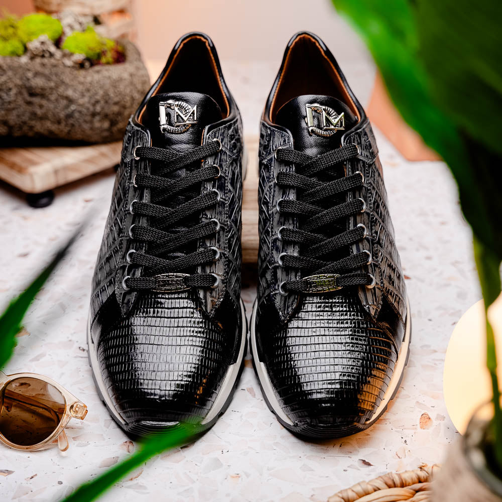 Marco Di Milano Portici Caiman & Lizard Sneakers Gray Combo