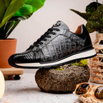 Marco Di Milano Portici Caiman & Lizard Sneakers Gray Combo